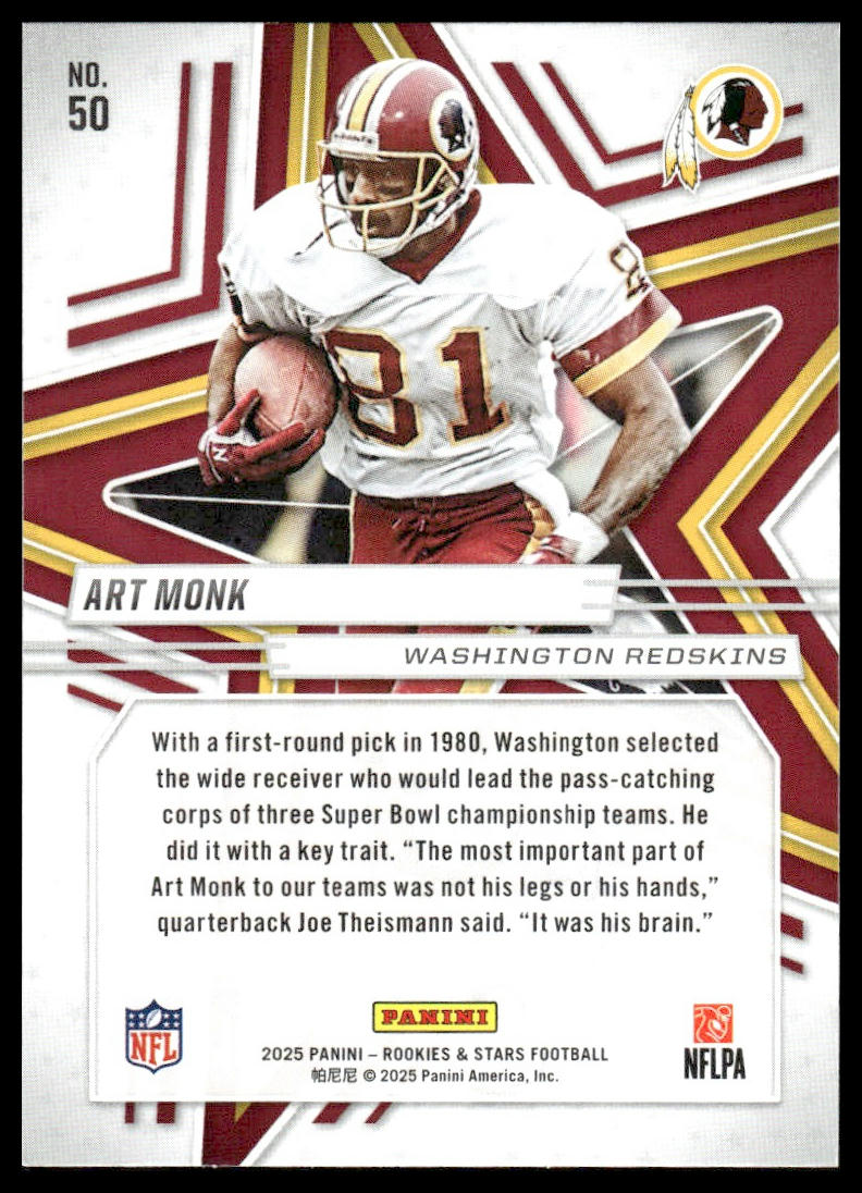 2025 Panini Rookies & Stars Football #50 Art Monk