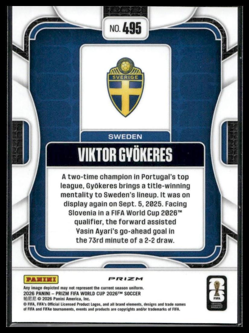 2026 Panini Prizm FIFA World Cup #495 Viktor Gyokeres Silver Prizm