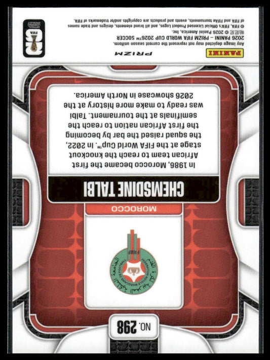 2026 Panini Prizm FIFA World Cup #298 Chemsdine Talbi Silver Prizm