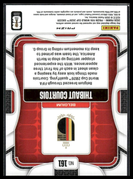 2026 Panini Prizm FIFA World Cup #161 Thibaut Courtois White Sparkle