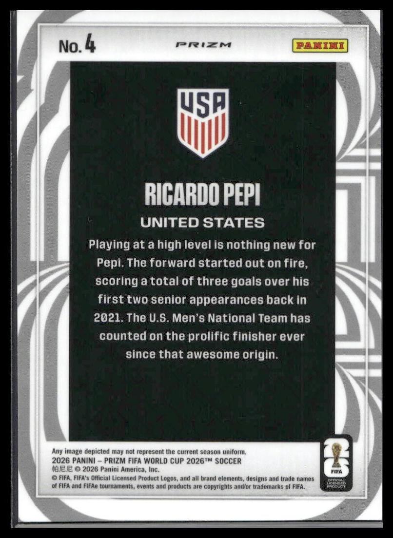 2026 Panini Prizm FIFA World Cup #4 Ricardo Pepi Screamers