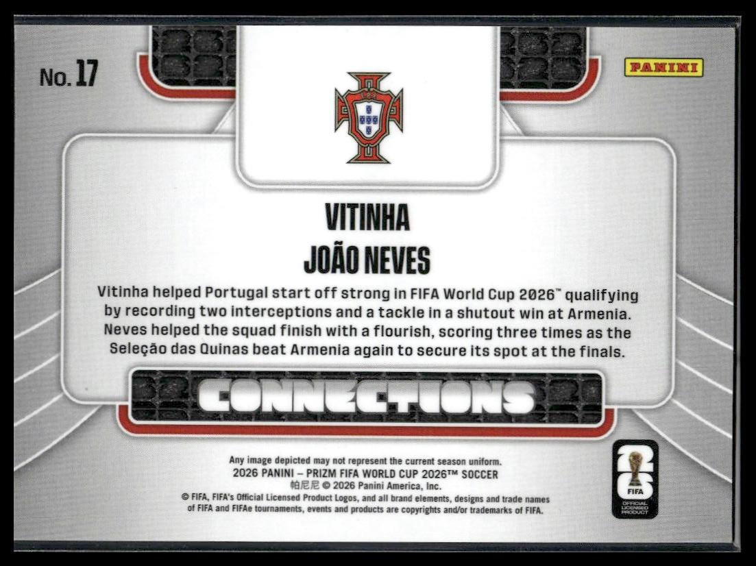 2026 Prizm FIFA World Cup #17 Joao Neves / Vitinha Connections Silver Prizm