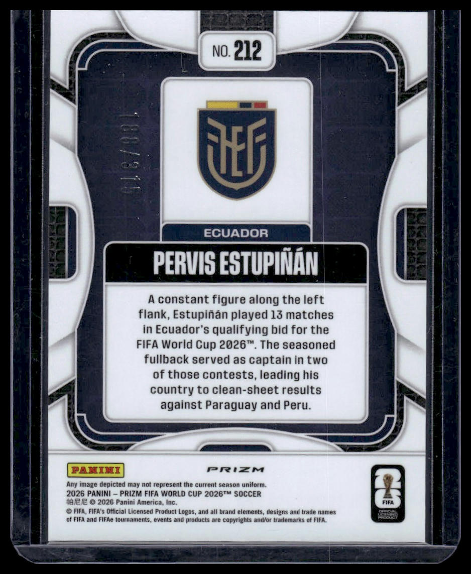 2026 Panini Prizm FIFA World Cup #212 Pervis Estupiñán Orange Wave Prizm #/315