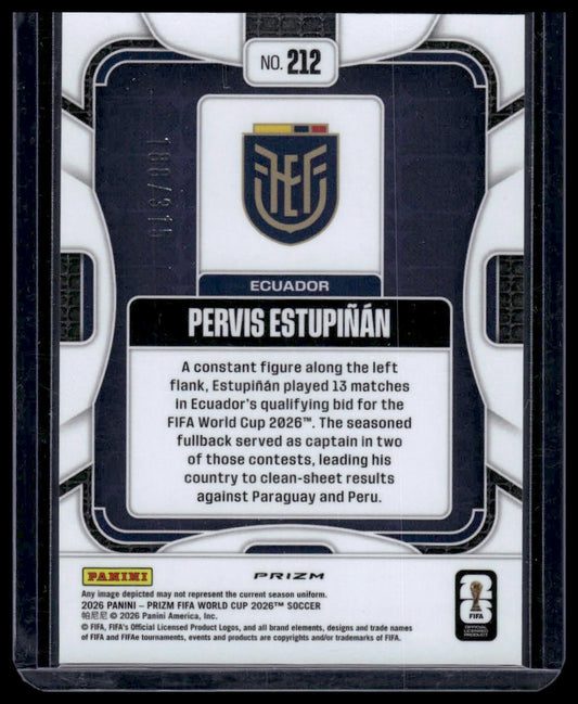 2026 Panini Prizm FIFA World Cup #212 Pervis Estupiñán Orange Wave Prizm #/315