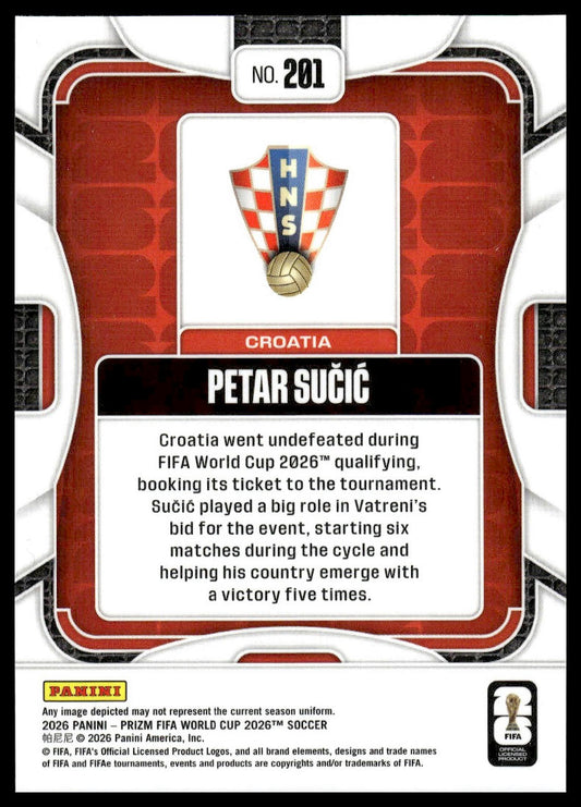 2026 Panini Prizm FIFA World Cup #201 Petar Sučić Silver Prizm