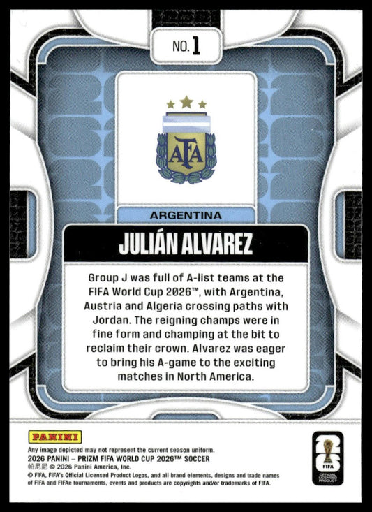2026 Panini Prizm FIFA World Cup #1 Julian Alvarez Silver Prizm