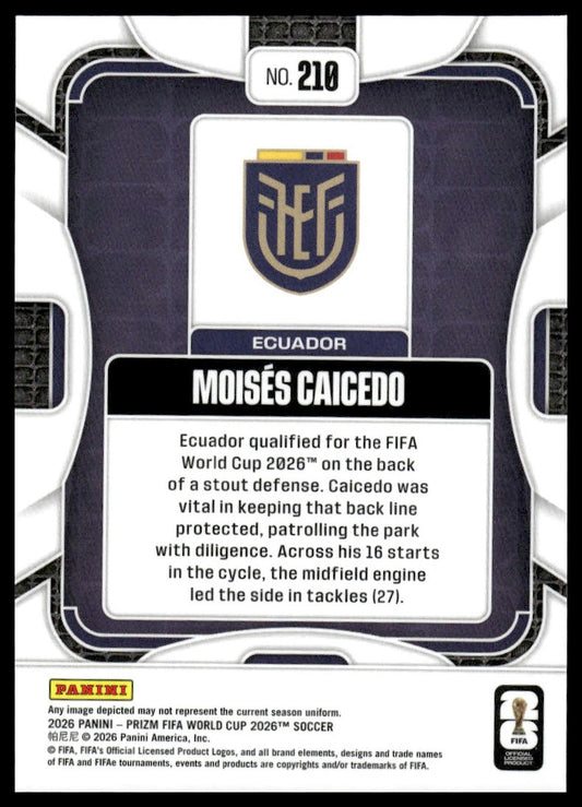 2026 Panini Prizm FIFA World Cup #210 Moises Caicedo Silver Prizm