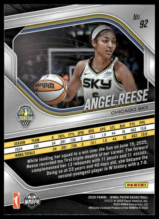 2025 Panini Prizm WNBA #92 Angel Reese Swirl Prizms