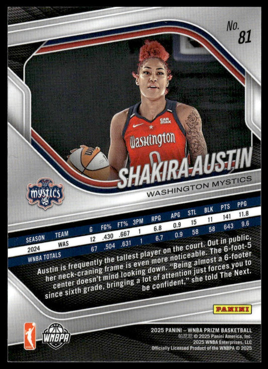 2025 Panini Prizm WNBA #81 Shakira Austin