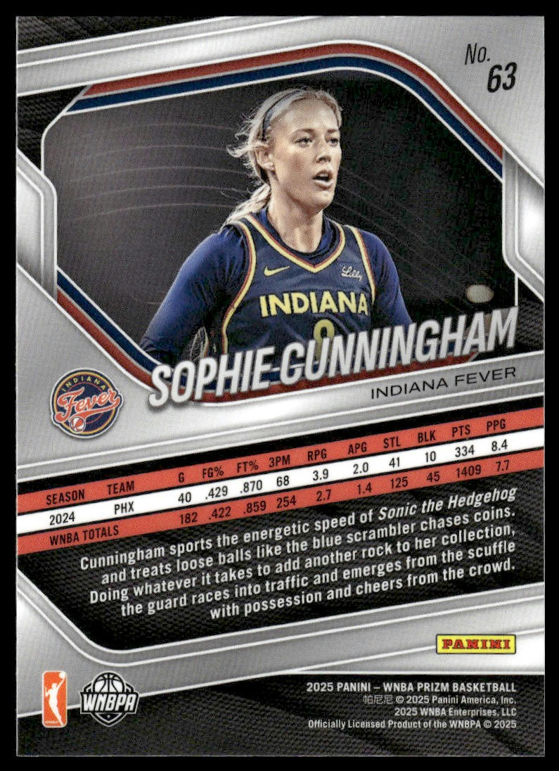 2025 Panini Prizm WNBA #63 Sophie Cunningham