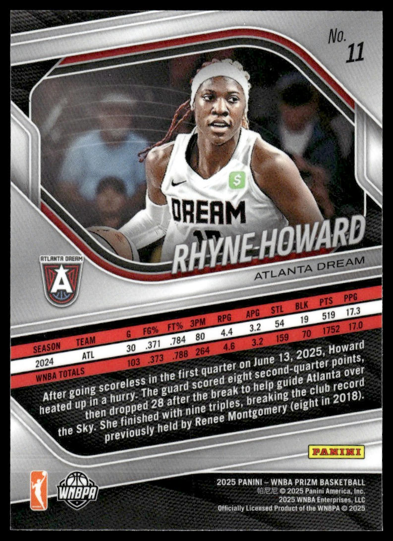 2025 Panini Prizm WNBA #11 Rhyne Howard