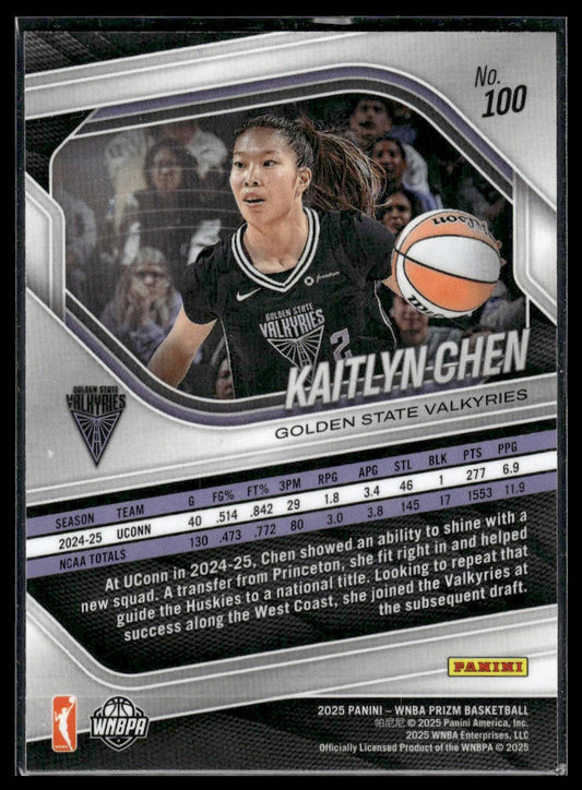 2025 Panini Prizm WNBA #100 Kaitlyn Chen Green Prizms