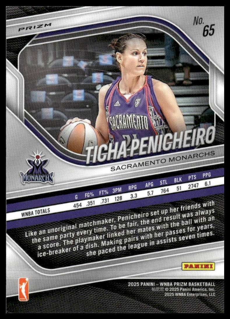 2025 Panini Prizm WNBA #65 Ticha Penicheiro Green Prizms