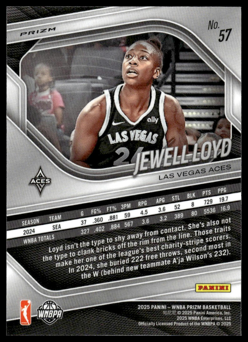 2025 Panini Prizm WNBA #57 Jewell Loyd Green Prizms