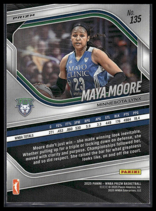 2025 Panini Prizm WNBA #135 Maya Moore Green Prizms