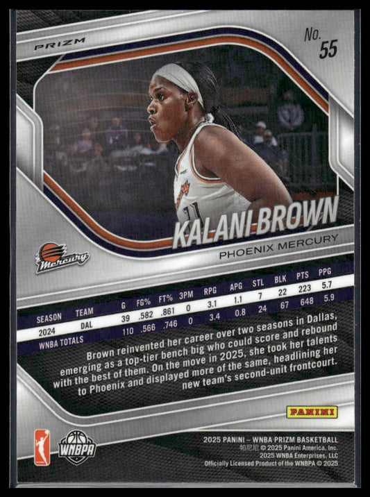 2025 Panini Prizm WNBA #55 Kalani Brown Green Prizms