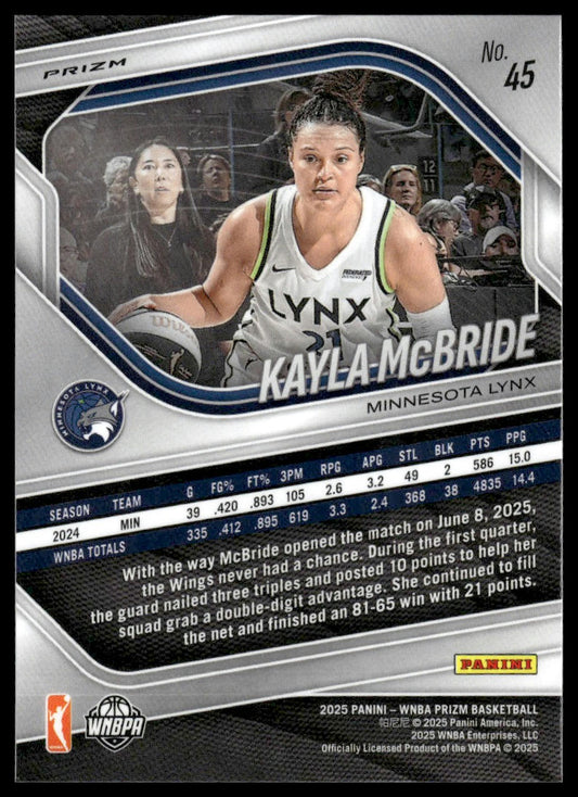 2025 Panini Prizm WNBA #45 Kayla McBride Ice Prizms