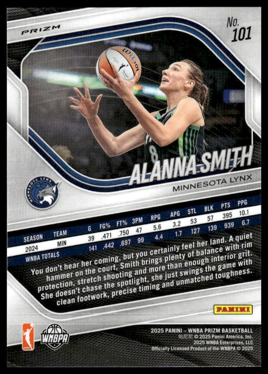 2025 Panini Prizm WNBA #101 Alanna Smith Orange Ice Prizms