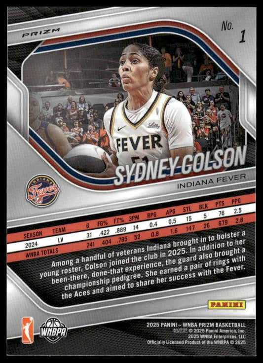 2025 Panini Prizm WNBA #1 Sydney Colson Green Prizms
