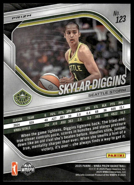 2025 Panini Prizm WNBA #123 Skylar Diggins Blue Velocity Prizms