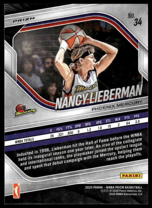 2025 Panini Prizm WNBA #34 Nancy Lieberman Ice Prizms