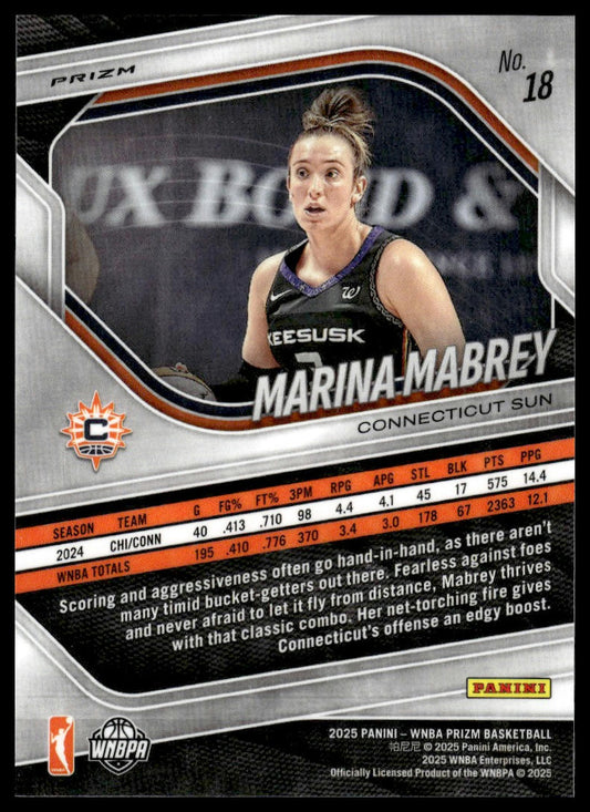 2025 Panini Prizm WNBA #18 Marina Mabrey Ice Prizms