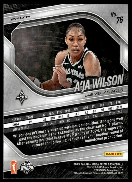 2025 Panini Prizm WNBA #76 A’ja Wilson Ice Prizms