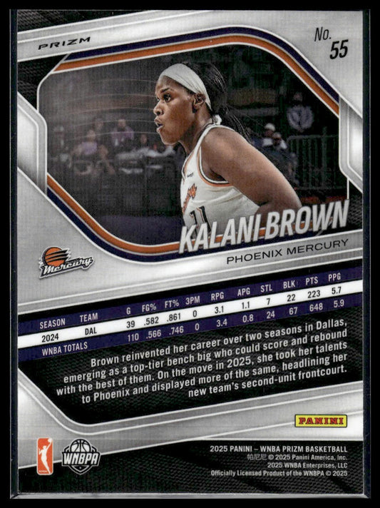 2025 Panini Prizm WNBA #55 Kalani Brown Ice Prizms