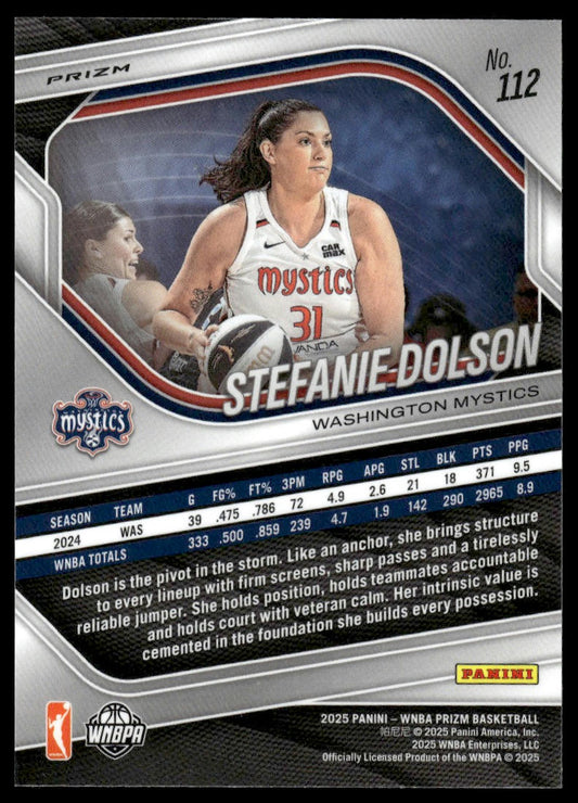 2025 Panini Prizm WNBA #112 Stefanie Dolson Silver Prizms