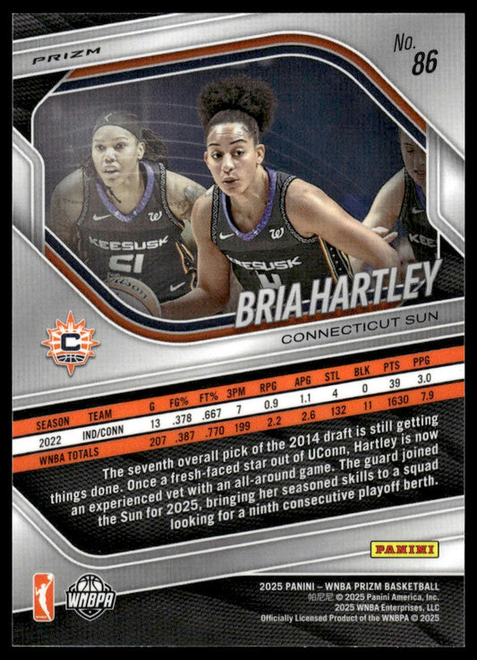 2025 Panini Prizm WNBA #86 Bria Hartley White Seismic Prizms