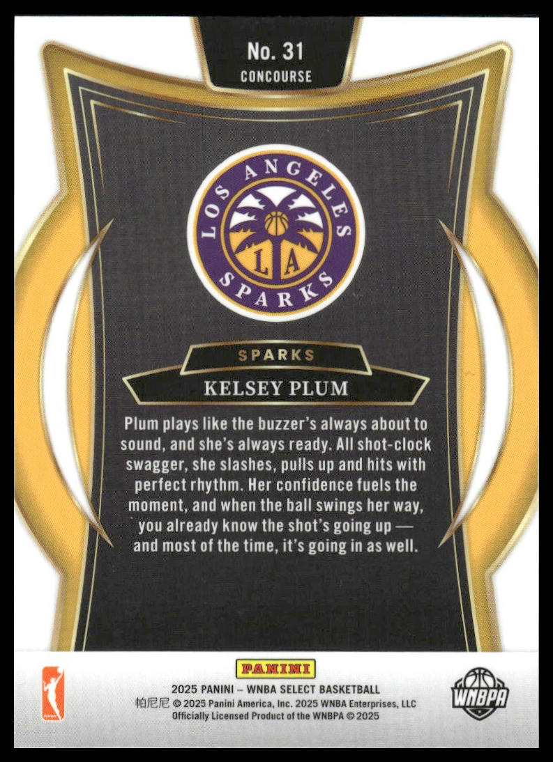 2025 Panini Select WNBA #31 Kelsey Plum