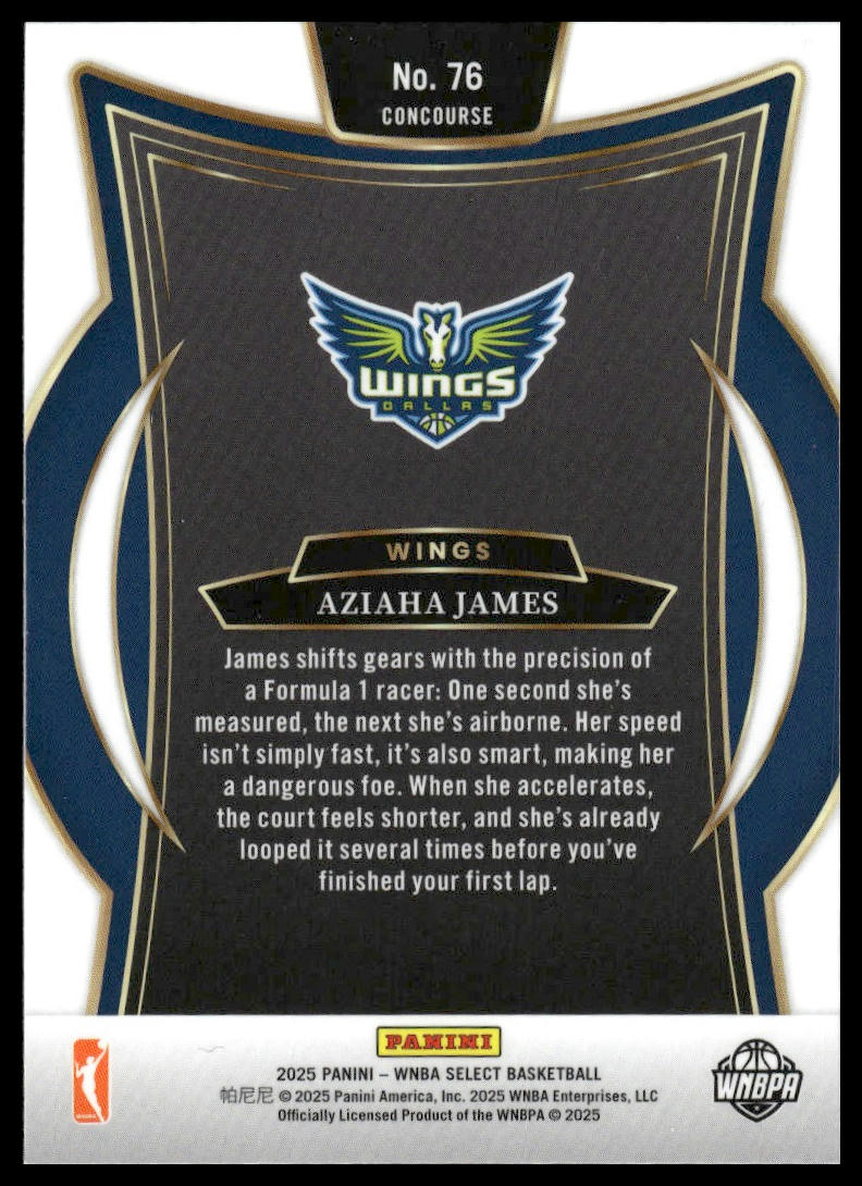 2025 Panini Select WNBA #76 Aziaha James