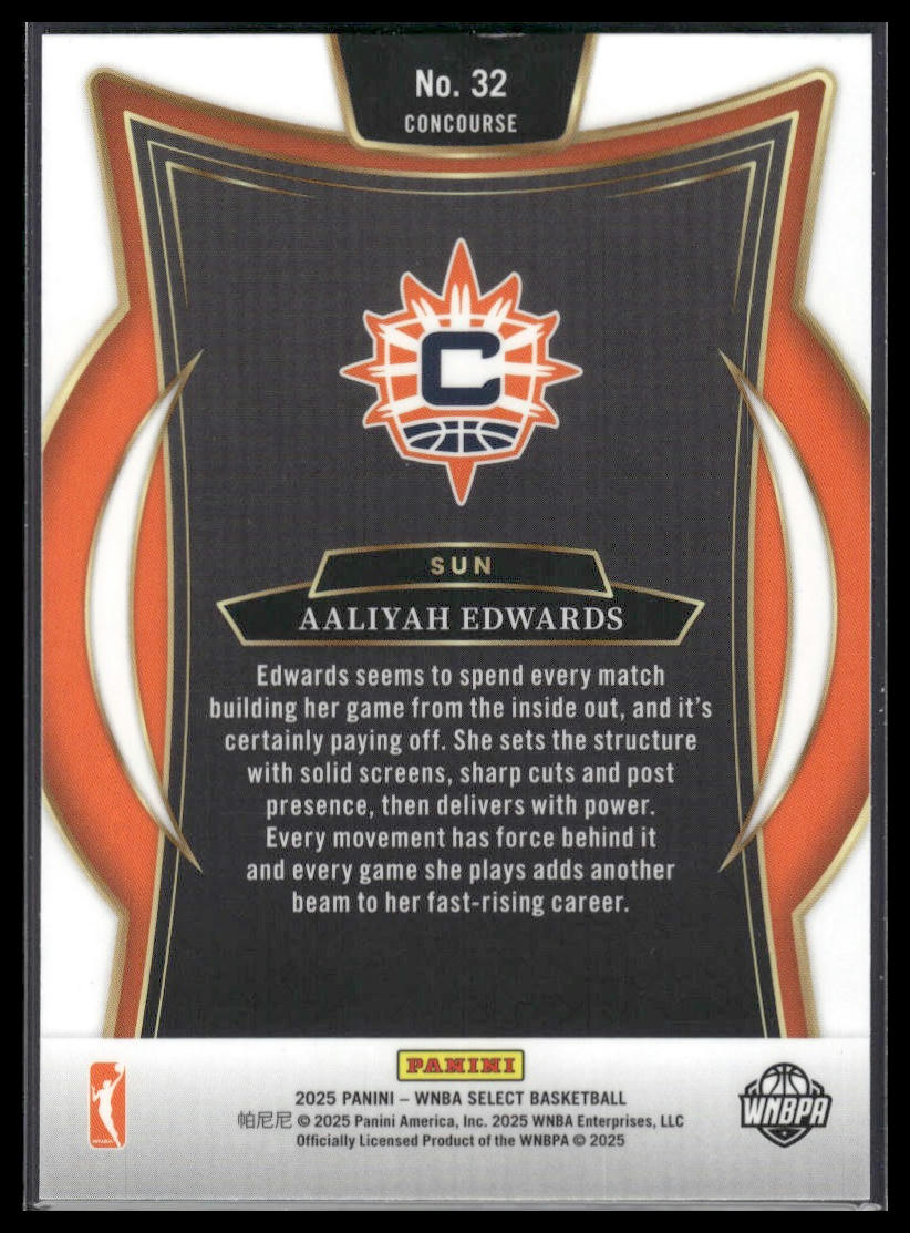 2025 Panini Select WNBA #32 Aaliyah Edwards