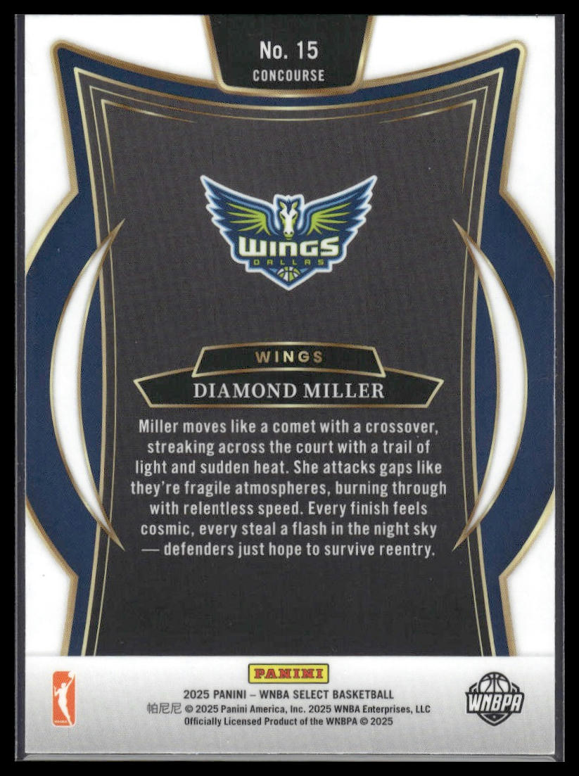 2025 Panini Select WNBA #15 Diamond Miller