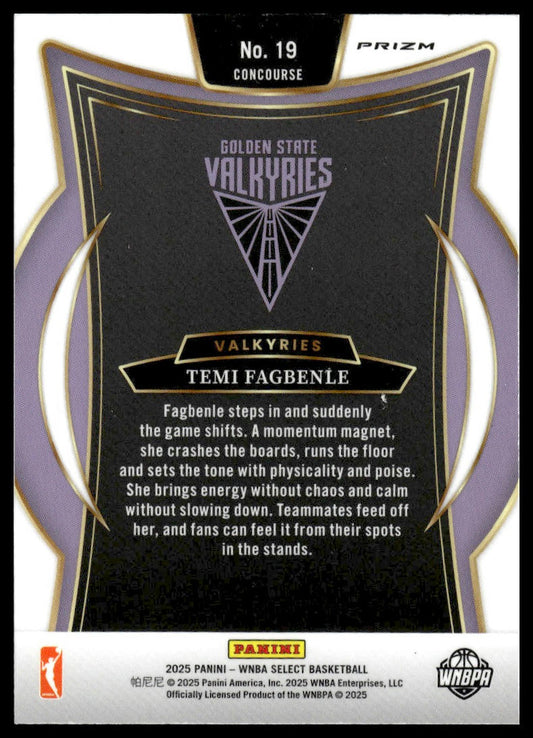 2025 Panini Select WNBA #19 Temi Fagbenle Pink Ice Prizms