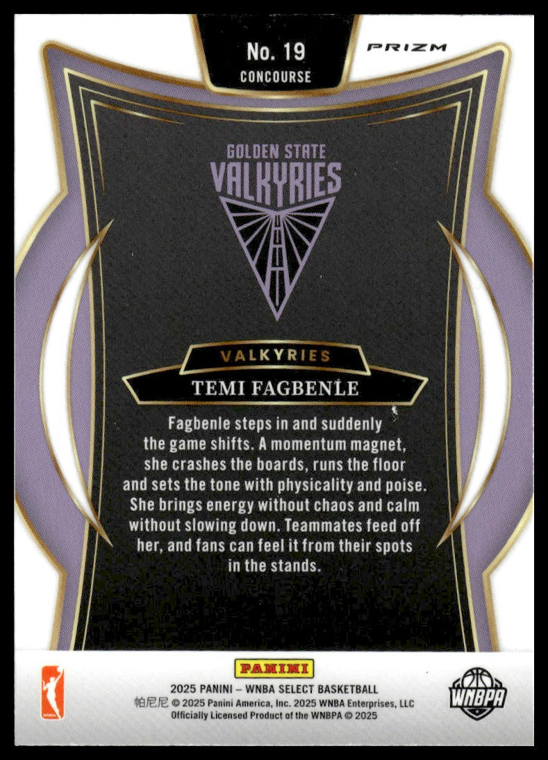 2025 Panini Select WNBA #19 Temi Fagbenle Pink Ice Prizms
