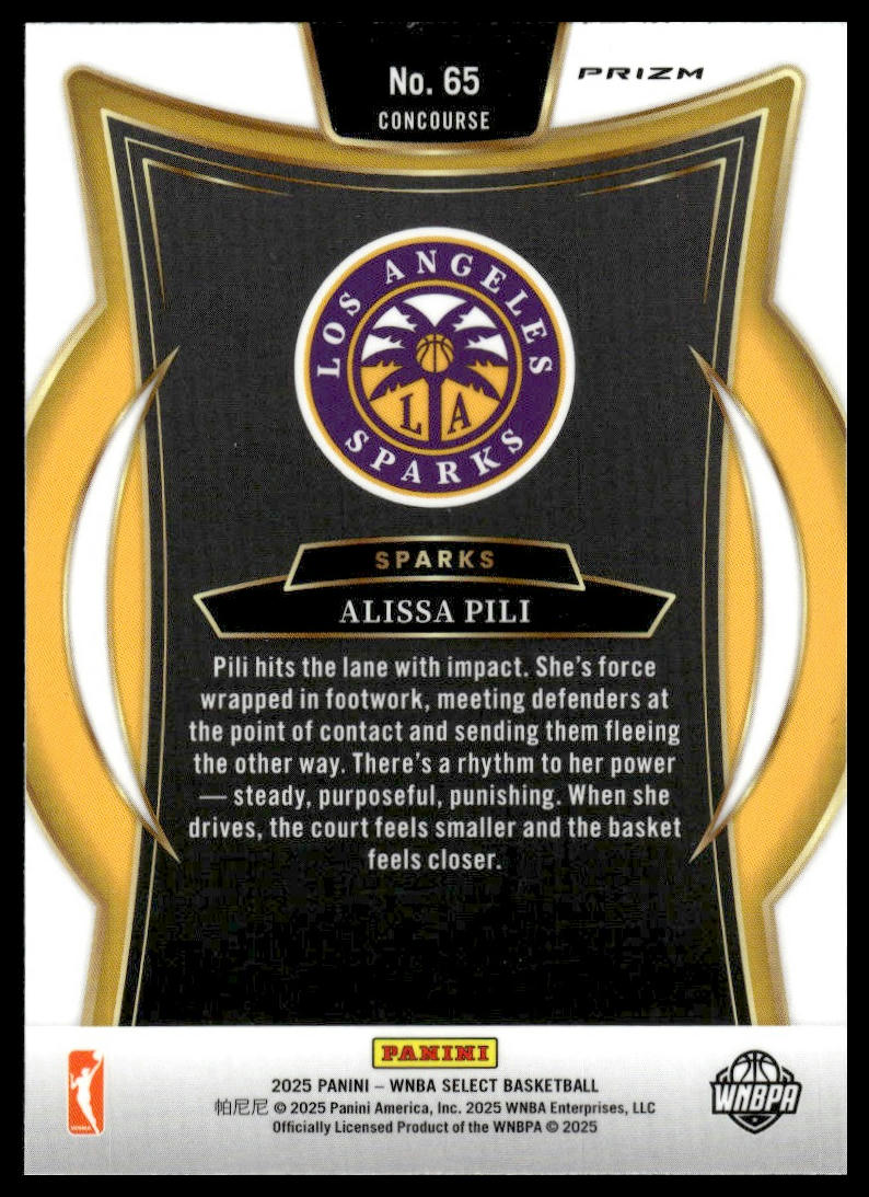 2025 Panini Select WNBA #65 Alissa Pili Pink Ice Prizms