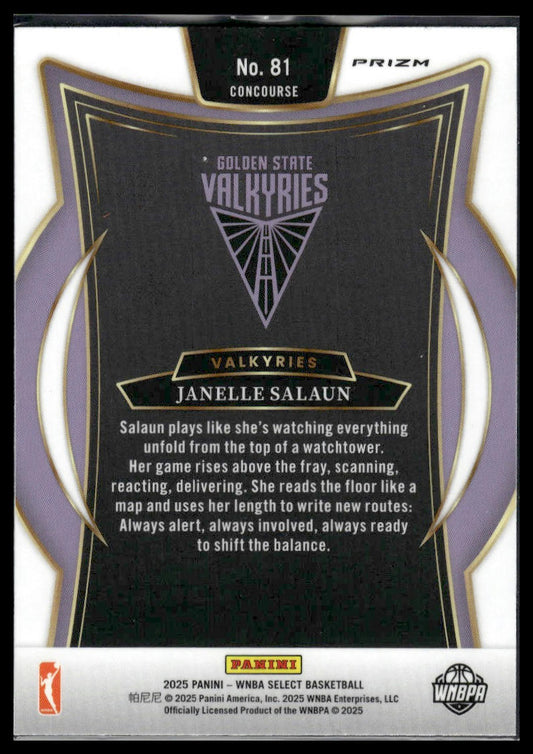 2025 Panini Select WNBA #81 Janelle Salaun Pink Ice Prizms