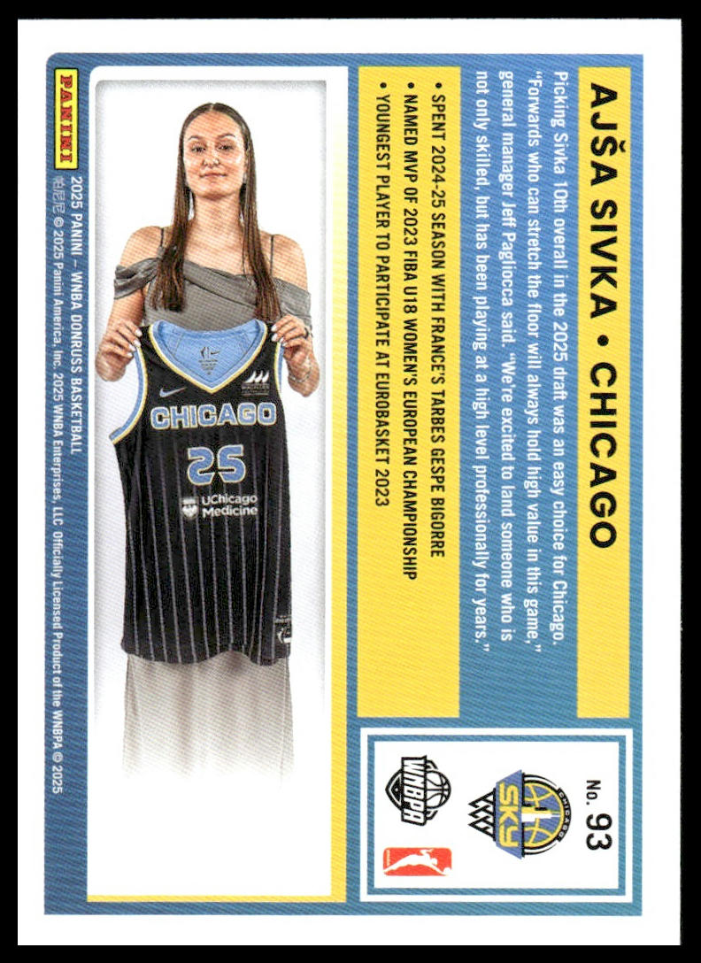 2025 Donruss WNBA #93 Ajsa Sivka