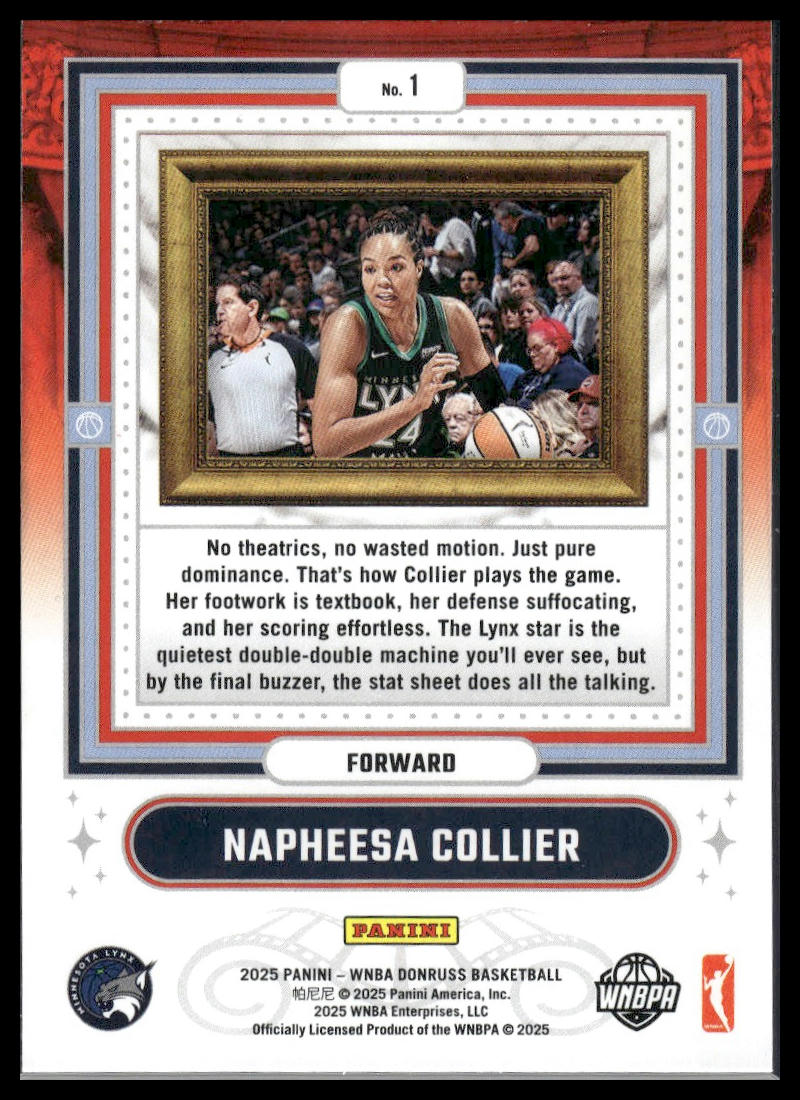 2025 Donruss WNBA #1 Napheesa Collier Franchise Features