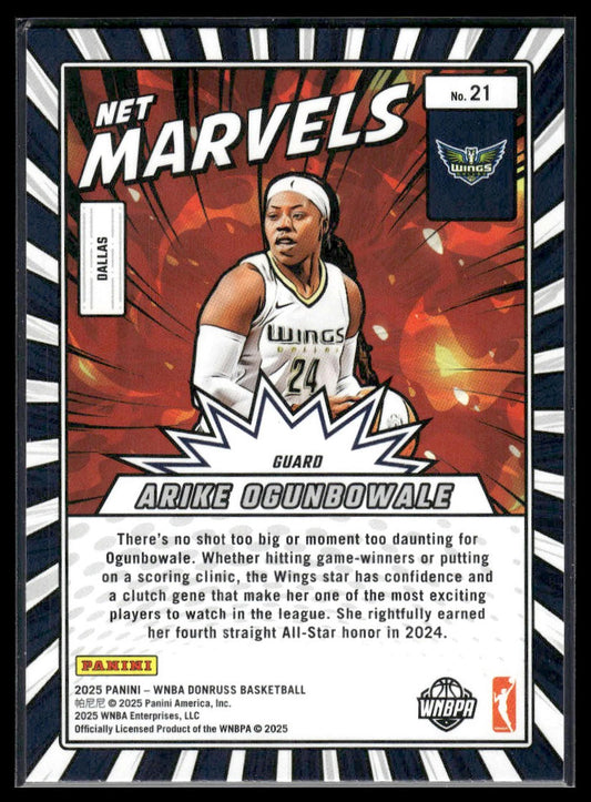 2025 Donruss WNBA #21 Arike Ogunbowale Net Marvels