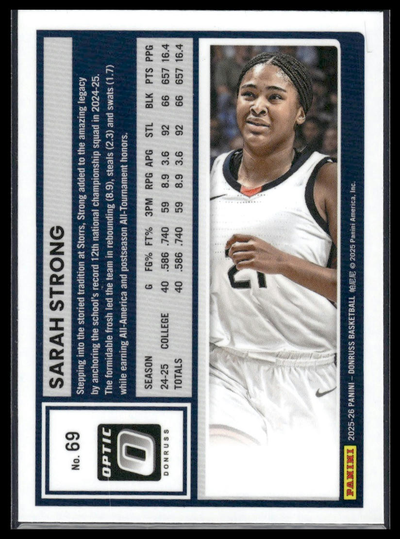 2025-26 Donruss #69 Sarah Strong Holo Green Laser