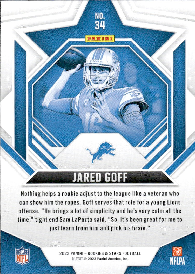 2023 Panini Rookies & Stars #34 Jared Goff Green