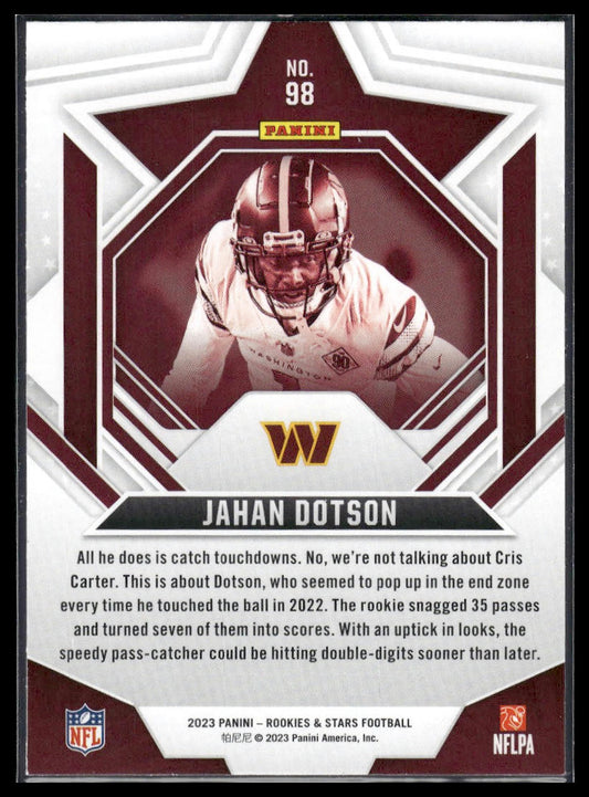 2023 Panini Rookies & Stars #98 Jahan Dotson Red