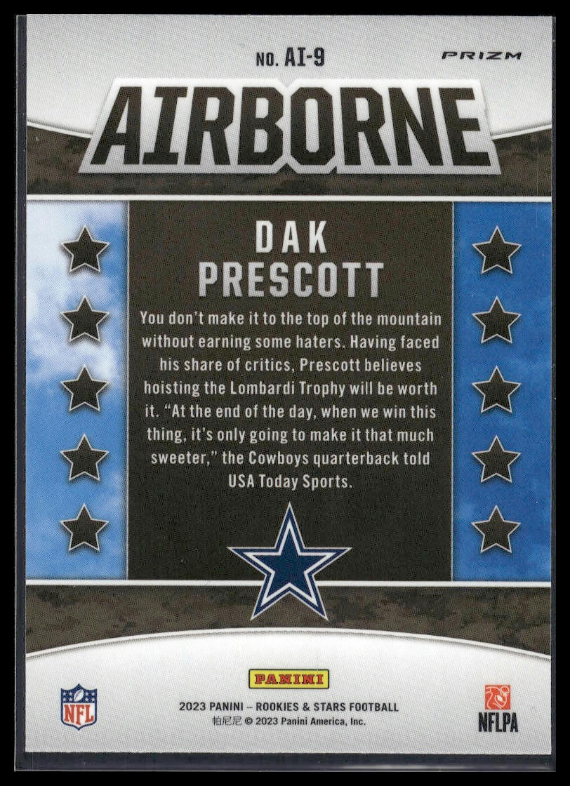 2023 Panini Rookies & Stars #AI-9 Dak Prescott Airborne Longevity