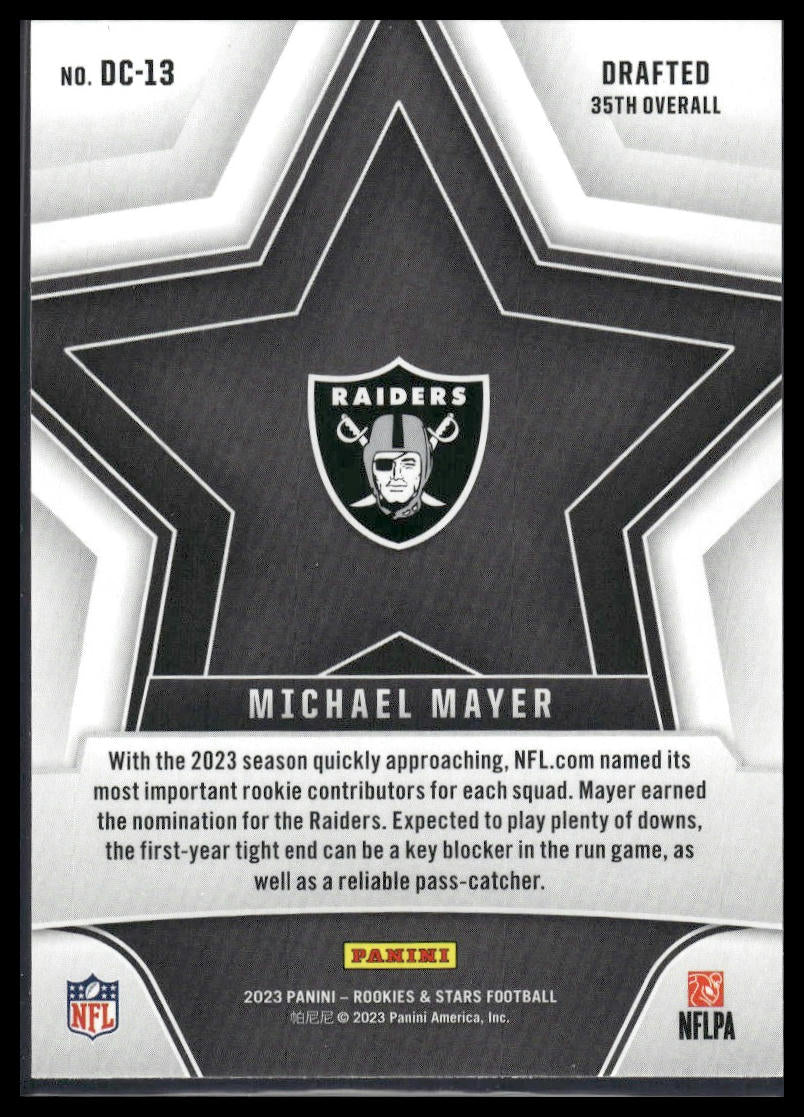 2023 Panini Rookies & Stars #DC-13 Michael Mayer Draft Class Longevity