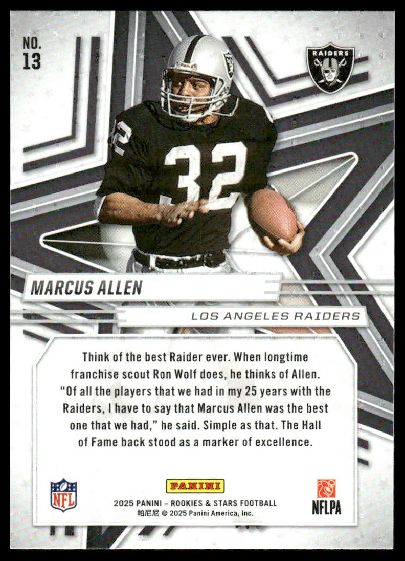 2025 Panini Rookies & Stars #13 Marcus Allen Red