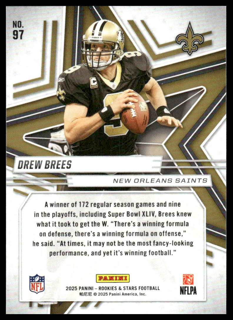 2025 Panini Rookies & Stars #97 Drew Brees Green