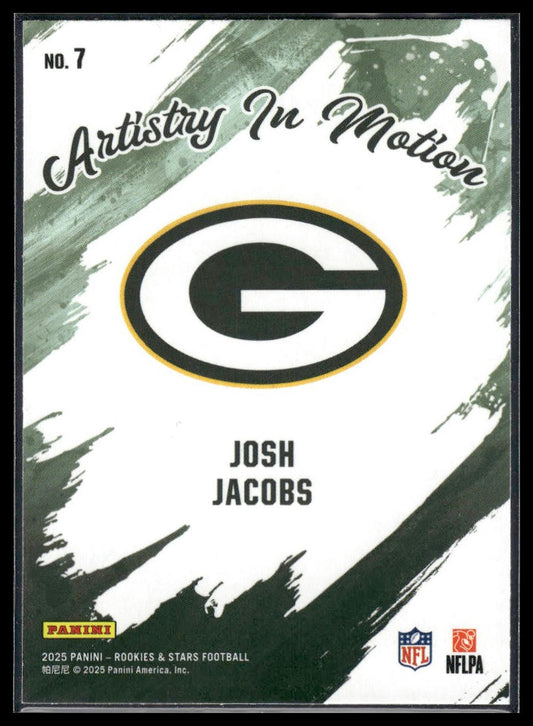 2025 Panini Rookies & Stars #7 Josh Jacobs Artistry in Motion