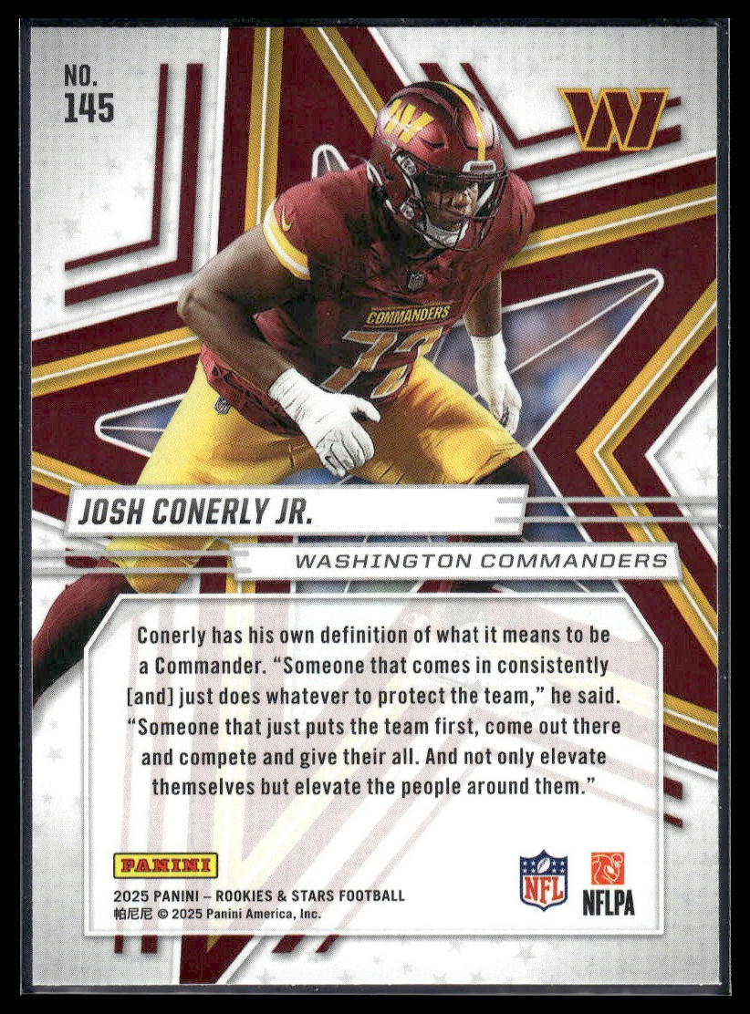 2025 Panini Rookies & Stars #145 Josh Conerly Jr. Red